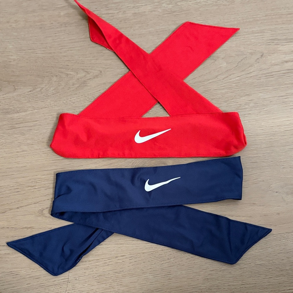 Nike Red and Navy Dri Fit Head Tie set of 2